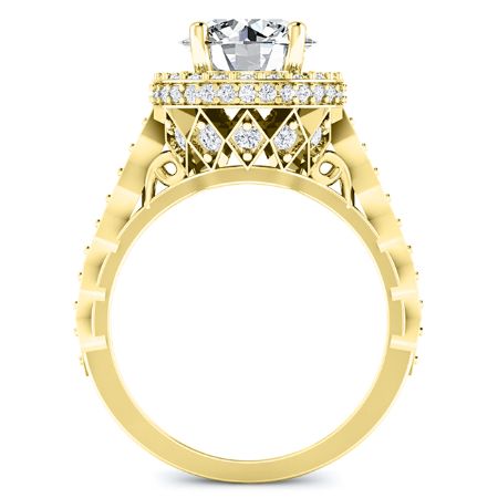 Rosanna Round Moissanite Engagement Ring yellowgold