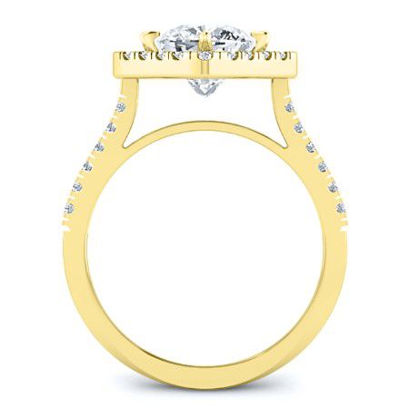 Cattleya Cushion Moissanite Engagement Ring yellowgold