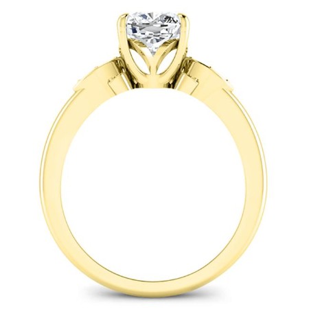 Lobelia Cushion Moissanite Engagement Ring yellowgold