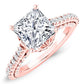 Garland Moissanite Matching Band Only (engagement Ring Not Included) For Ring With Princess Center rosegold