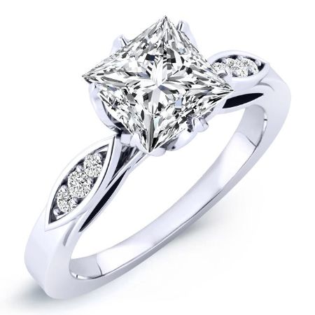 Pieris Moissanite Matching Band Only (engagement Ring Not Included) For Ring With Princess Center whitegold