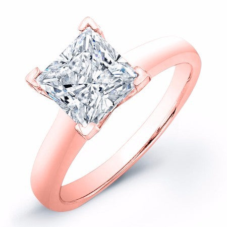 Rosemary Moissanite Matching Band Only (engagement Ring Not Included) For Ring With Princess Center rosegold