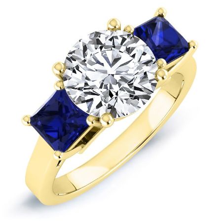 Ilex Moissanite Matching Band Only (engagement Ring Not Included) For Ring With Round Center yellowgold