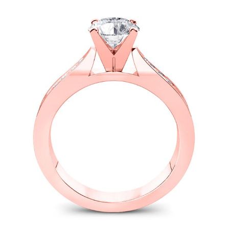 Petunia Round Moissanite Engagement Ring rosegold