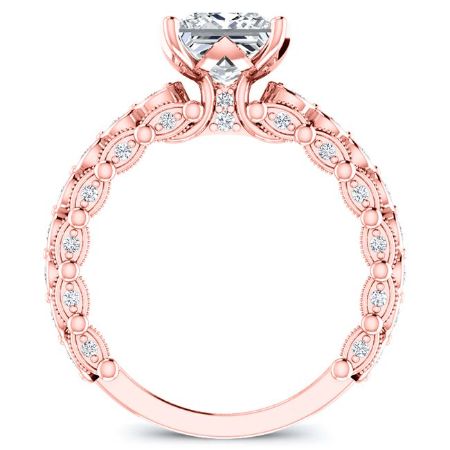 Kassia Princess Moissanite Engagement Ring rosegold