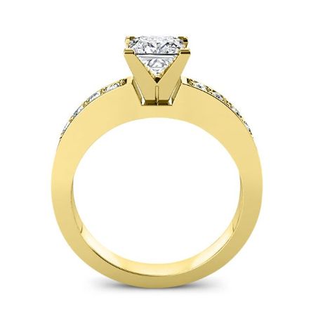 Eliza Moissanite Matching Band Only (engagement Ring Not Included) For Ring With Princess Center yellowgold