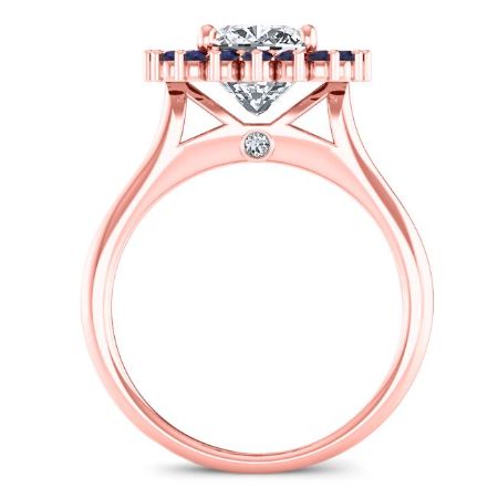 Dicentra Diamond Matching Band Only (engagement Ring Not Included) For Ring With Cushion Center rosegold