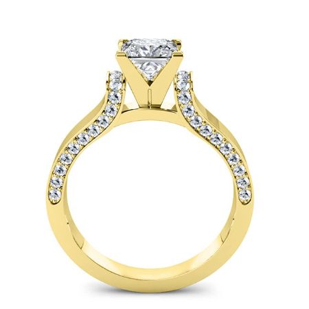 Lavender Princess Diamond Engagement Ring (Lab Grown Igi Cert) yellowgold