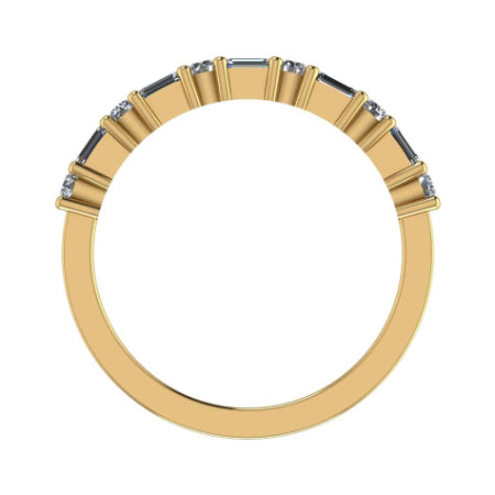 Dara Baguette & Round Trendy Diamond Wedding Ring yellowgold