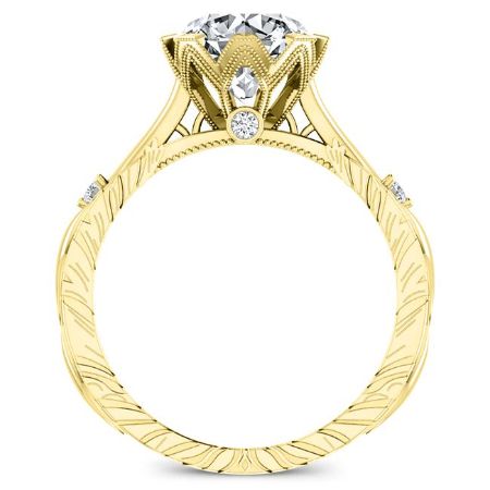 Arbor Round Moissanite Engagement Ring yellowgold