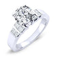 Carnation Moissanite Matching Band Only (engagement Ring Not Included) For Ring With Round Center whitegold