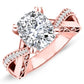 Tansy Moissanite Matching Band Only (engagement Ring Not Included) For Ring With Cushion Center rosegold