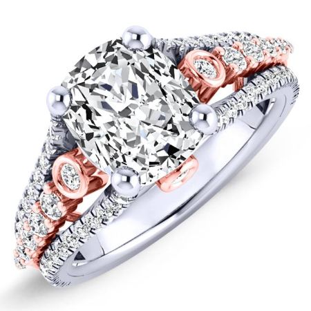 Sireli Moissanite Matching Band Only (engagement Ring Not Included) For Ring With Cushion Center whitegold