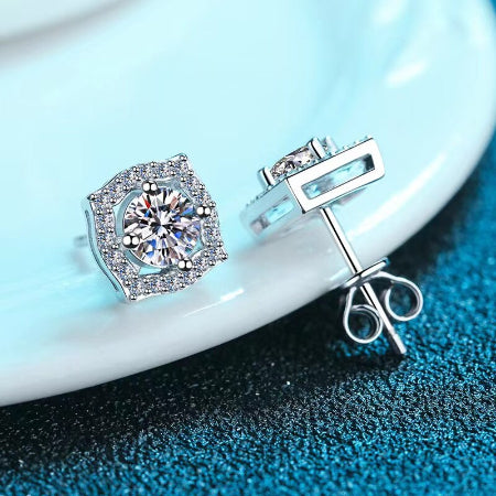 Florie Moissanite Earrings whitegold