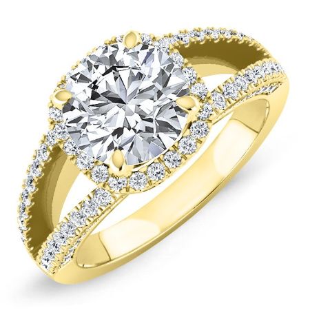Honesty Diamond Matching Band Only (engagement Ring Not Included) For Ring With Round Center yellowgold