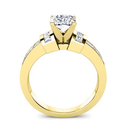 Ivy Round Moissanite Engagement Ring yellowgold