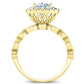 Aubretia Cushion Moissanite Engagement Ring yellowgold