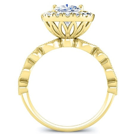 Aubretia Cushion Moissanite Engagement Ring yellowgold