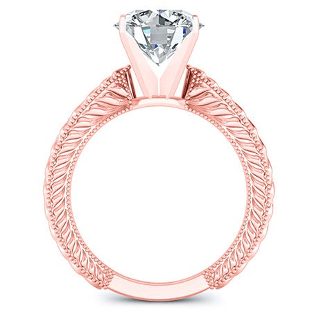 Azalea Round Moissanite Engagement Ring rosegold