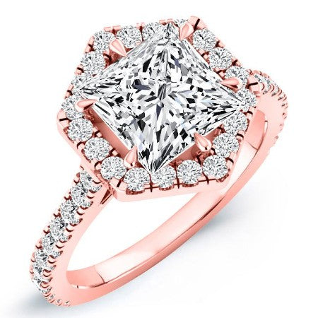 Cypress Moissanite Matching Band Only (engagement Ring Not Included) For Ring With Princess Center rosegold