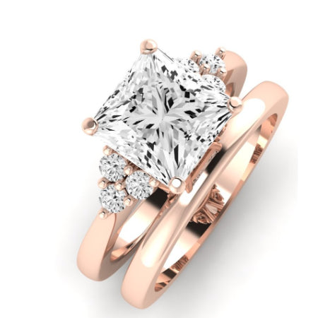 Alyssa Moissanite Matching Band Only (does Not Include Engagement Ring) For Ring With Princess Center rosegold