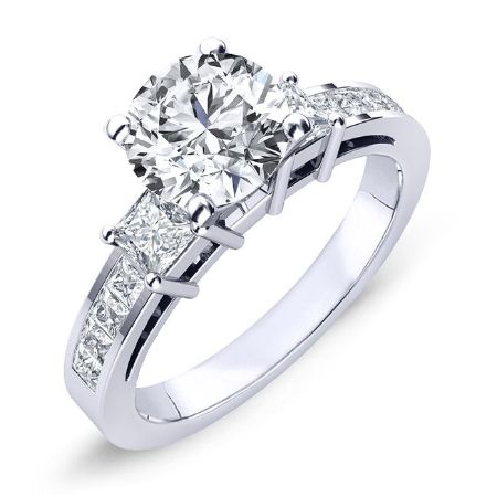 Hazel Diamond Matching Band Only (engagement Ring Not Included) For Ring With Round Center whitegold