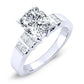 Carnation Diamond Matching Band Only (engagement Ring Not Included) For Ring With Cushion Center whitegold