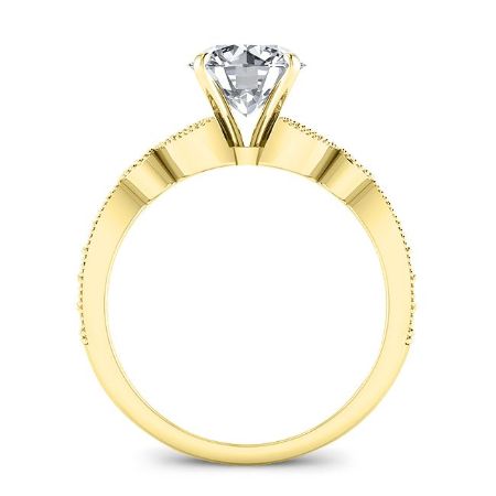 Laurel Cushion Moissanite Engagement Ring yellowgold