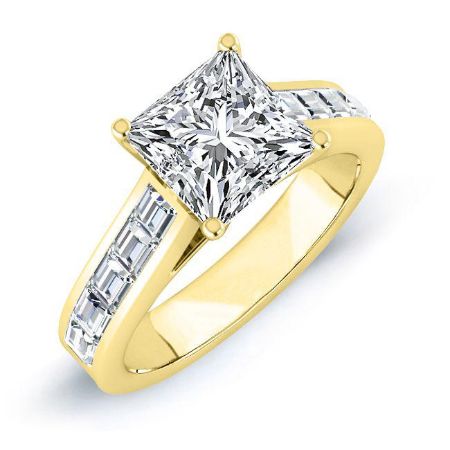 Yarrow Moissanite Matching Band Only (engagement Ring Not Included) For Ring With Princess Center yellowgold
