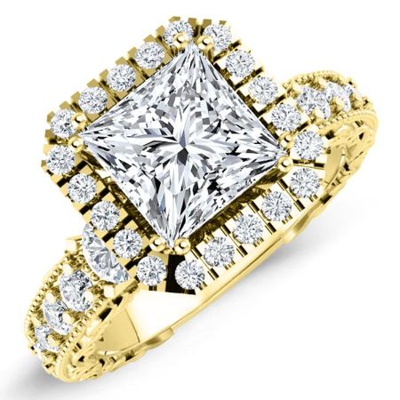 Canna Diamond Matching Band Only (engagement Ring Not Included) For Ring With Princess Center yellowgold