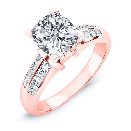 Heather Diamond Matching Band Only (engagement Ring Not Included) For Ring With Cushion Center rosegold