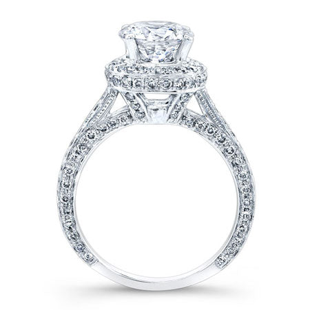 Buttercup Round Moissanite Engagement Ring whitegold