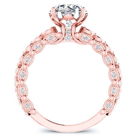 Kassia Round Moissanite Engagement Ring rosegold