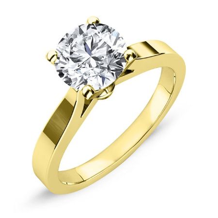Zahara Moissanite Matching Band Only (engagement Ring Not Included) For Ring With Round Center yellowgold