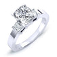 Bellflower Moissanite Matching Band Only (engagement Ring Not Included) For Ring With Cushion Center whitegold