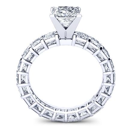 Crisantha Princess Moissanite Engagement Ring whitegold