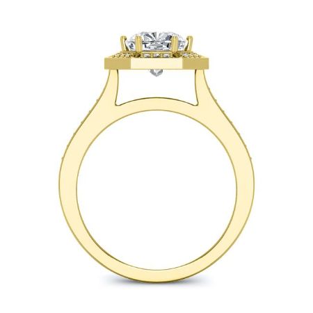 Anise Moissanite Matching Band Only (engagement Ring Not Included) For Ring With Cushion Center yellowgold