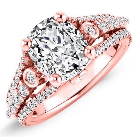 Sireli Diamond Matching Band Only (engagement Ring Not Included) For Ring With Cushion Center rosegold