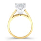 Snowdrop Princess Diamond Engagement Ring (Lab Grown Igi Cert) yellowgold
