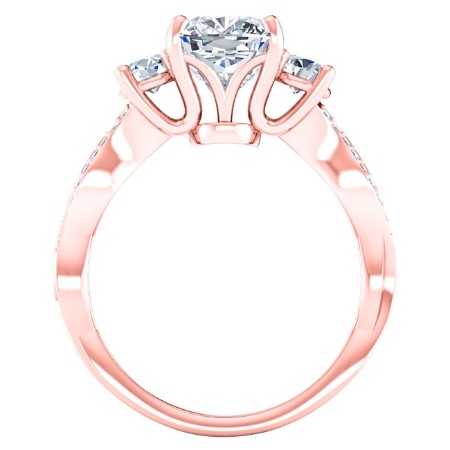 Bottlebrush Princess Diamond Engagement Ring (Lab Grown Igi Cert) rosegold