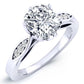 Pieris Diamond Matching Band Only (engagement Ring Not Included) For Ring With Cushion Center whitegold