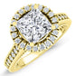 Mawar Diamond Matching Band Only (engagement Ring Not Included) For Ring With Princess Center yellowgold