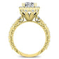 Canna Cushion Moissanite Engagement Ring yellowgold