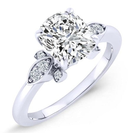 Lobelia Diamond Matching Band Only (engagement Ring Not Included) For Ring With Cushion Center whitegold