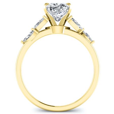 Wisteria Cushion Moissanite Engagement Ring yellowgold