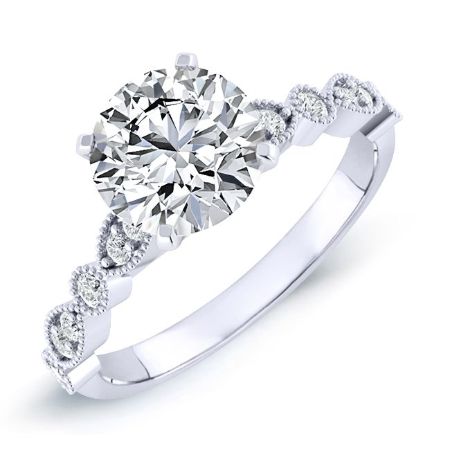 Marigold Round Moissanite Bridal Set whitegold