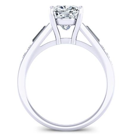 Bergamot Cushion Moissanite Engagement Ring whitegold