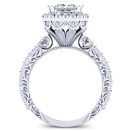 Canna Princess Moissanite Engagement Ring whitegold