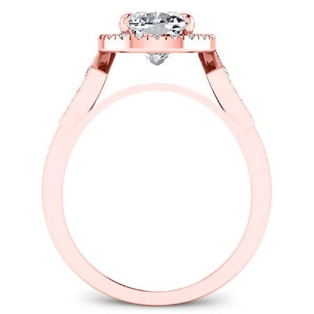 Kalmia Cushion Moissanite Engagement Ring rosegold