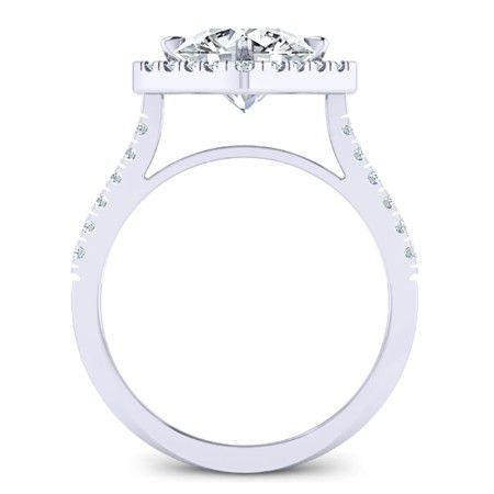 Cattleya Round Moissanite Engagement Ring whitegold